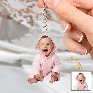 GeckoCustom Custom Baby Photo Family Acrylic Keychain TH10 892325 60mmW x 40mmH