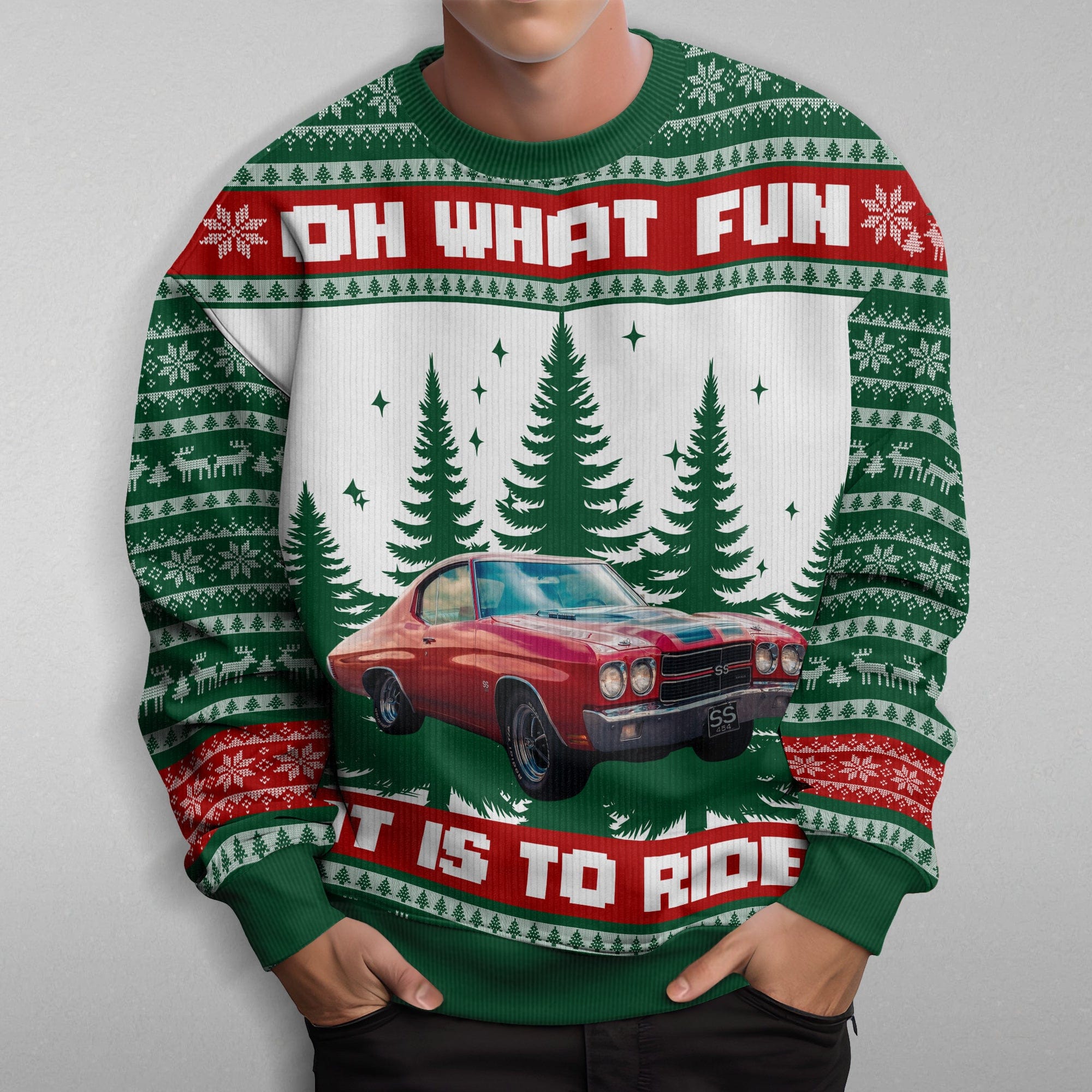 GeckoCustom Custom Car Photo Oh What Fun It Is To Ride For Men, Car Lovers Sweater HA75 891879