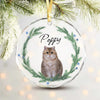 GeckoCustom Custom Cat Christmas Photo For Cat Lovers Glass Circle Ornament HO82 893056