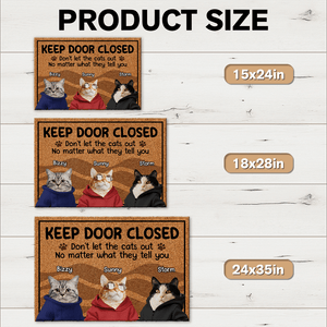 GeckoCustom Custom Cat Cute Photo Keep The Door Closed Doormats LM32 893091