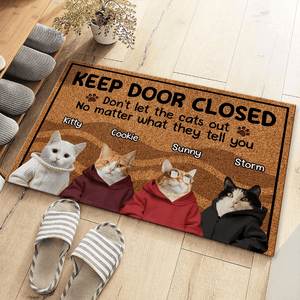 GeckoCustom Custom Cat Cute Photo Keep The Door Closed Doormats LM32 893091