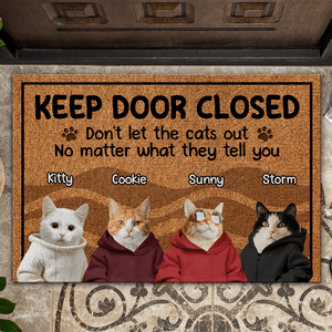 GeckoCustom Custom Cat Cute Photo Keep The Door Closed Doormats LM32 893091