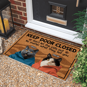 GeckoCustom Custom Cat Cute Photo Keep The Door Closed Doormats LM32 893091