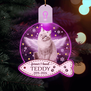 GeckoCustom Custom Cat Photo Christmas Gift Memorial Led Acrylic Ornament HO82 893310 3 inches