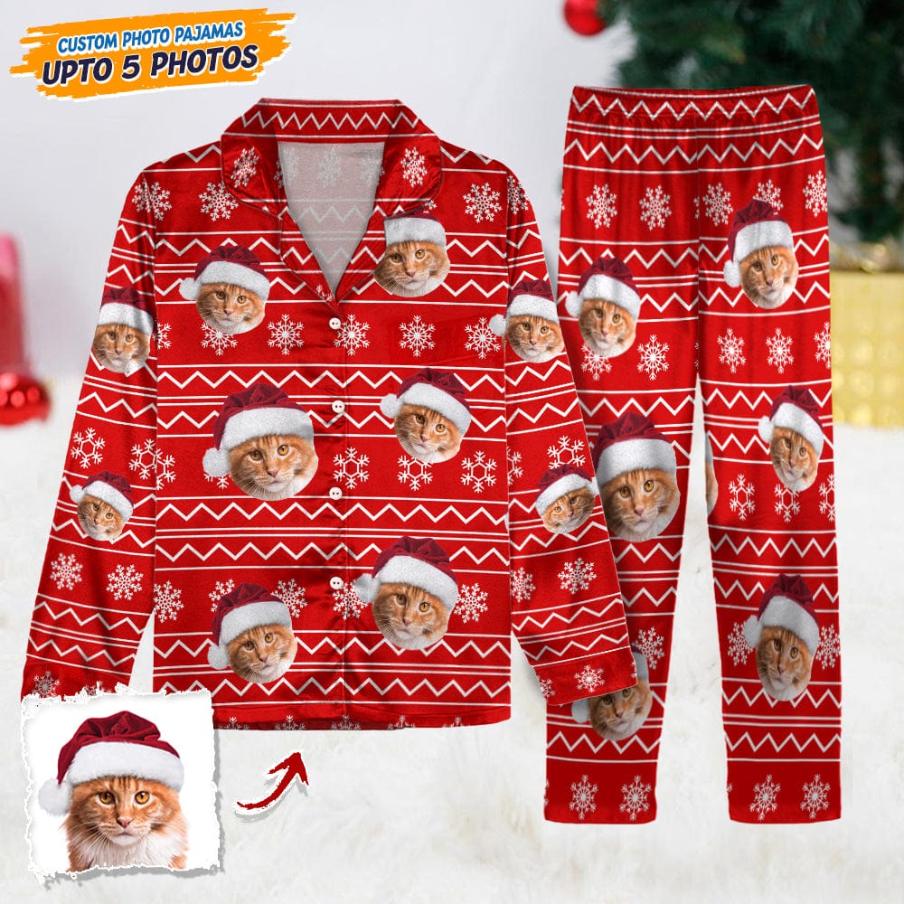 GeckoCustom Custom Dog Cat Photo Christmas Cat Pajamas TA29 888665