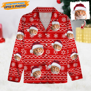 GeckoCustom Custom Cat Photo Christmas Pajamas TA29 888665