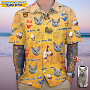 GeckoCustom Custom Cat Photo I Am A Simple Man Hawaii Shirt N304 889453