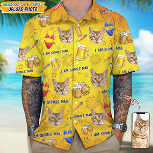 GeckoCustom Custom Cat Photo I Am A Simple Man Hawaii Shirt N304 889453