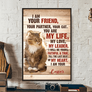 GeckoCustom Custom Cat Photo I am Your Cat Poster Canvas Picture Frame Gift For Cat Lovers CH07 895200