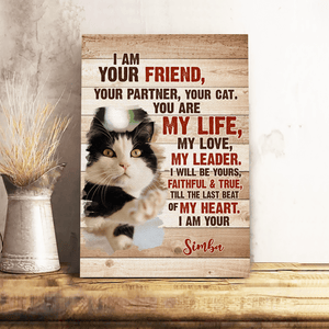 GeckoCustom Custom Cat Photo I am Your Cat Poster Canvas Picture Frame Gift For Cat Lovers CH07 895200