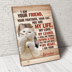 GeckoCustom Custom Cat Photo I am Your Cat Poster Canvas Picture Frame Gift For Cat Lovers CH07 895200