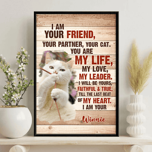 GeckoCustom Custom Cat Photo I am Your Cat Poster Canvas Picture Frame Gift For Cat Lovers CH07 895200 Poster / 12" x 18"