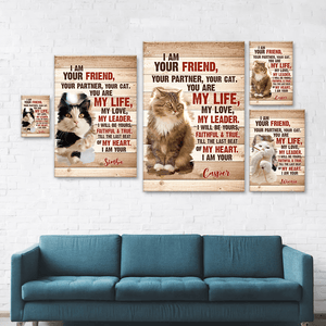 GeckoCustom Custom Cat Photo I am Your Cat Poster Canvas Picture Frame Gift For Cat Lovers CH07 895200