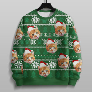 GeckoCustom Custom Cat Photo May Your Christmas Be Furry And Bright Ugly Sweatshirt HO82 891821