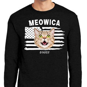 GeckoCustom Custom Cat Photo Meowica Dark Shirt N304 889334