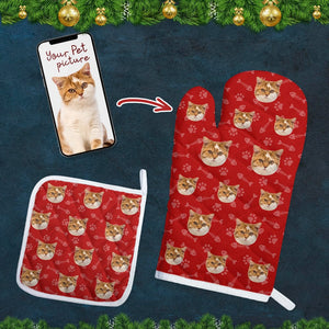 GeckoCustom Custom Cat Photo Paw Pattern Oven Mitt K228 889865