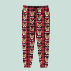 GeckoCustom Custom Cat Photo With Christmas Pattern For Men and Women Sweatpants N304 889680