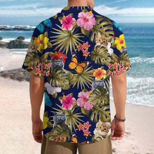 GeckoCustom Custom Cat Photo With Tropical Hawaii Shirt N304 890657