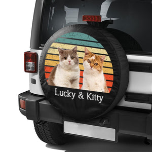 GeckoCustom Custom Cat Photo With Vintage Retro Style Tire Cover T368 889796