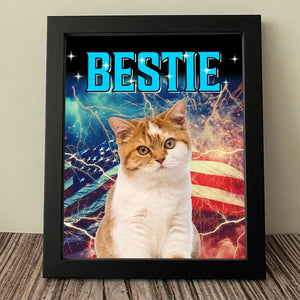 GeckoCustom Custom Cat Portrait Photo With Retro Style Picture Frame TA29 889632 8"x10"