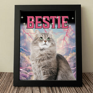 GeckoCustom Custom Cat Portrait Photo With Retro Style Picture Frame TA29 889632 8"x10"