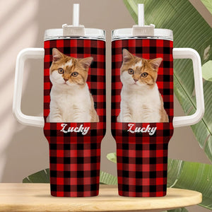 GeckoCustom Custom Cat Portrait Photo With Retro Style Tumbler 40oz TA29 890336