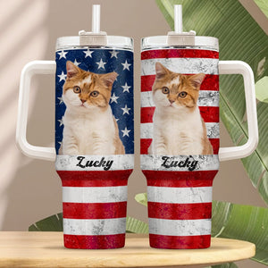 GeckoCustom Custom Cat Portrait Photo With Retro Style Tumbler 40oz TA29 890336