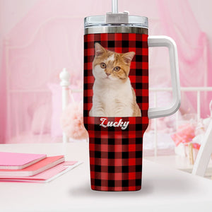 GeckoCustom Custom Cat Portrait Photo With Retro Style Tumbler Iron Ring 40oz TA29 890328