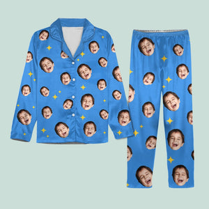 GeckoCustom Custom Children Photo For Mom Pajamas N304 889973 For Adult / Combo Shirt And Pants (Favorite) / S