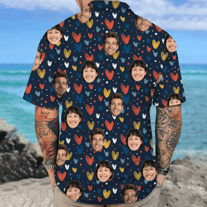 GeckoCustom Custom Couple Face Hawaii Shirt Personalized Couple Photo Gifts Valentines Gift HA75 895056