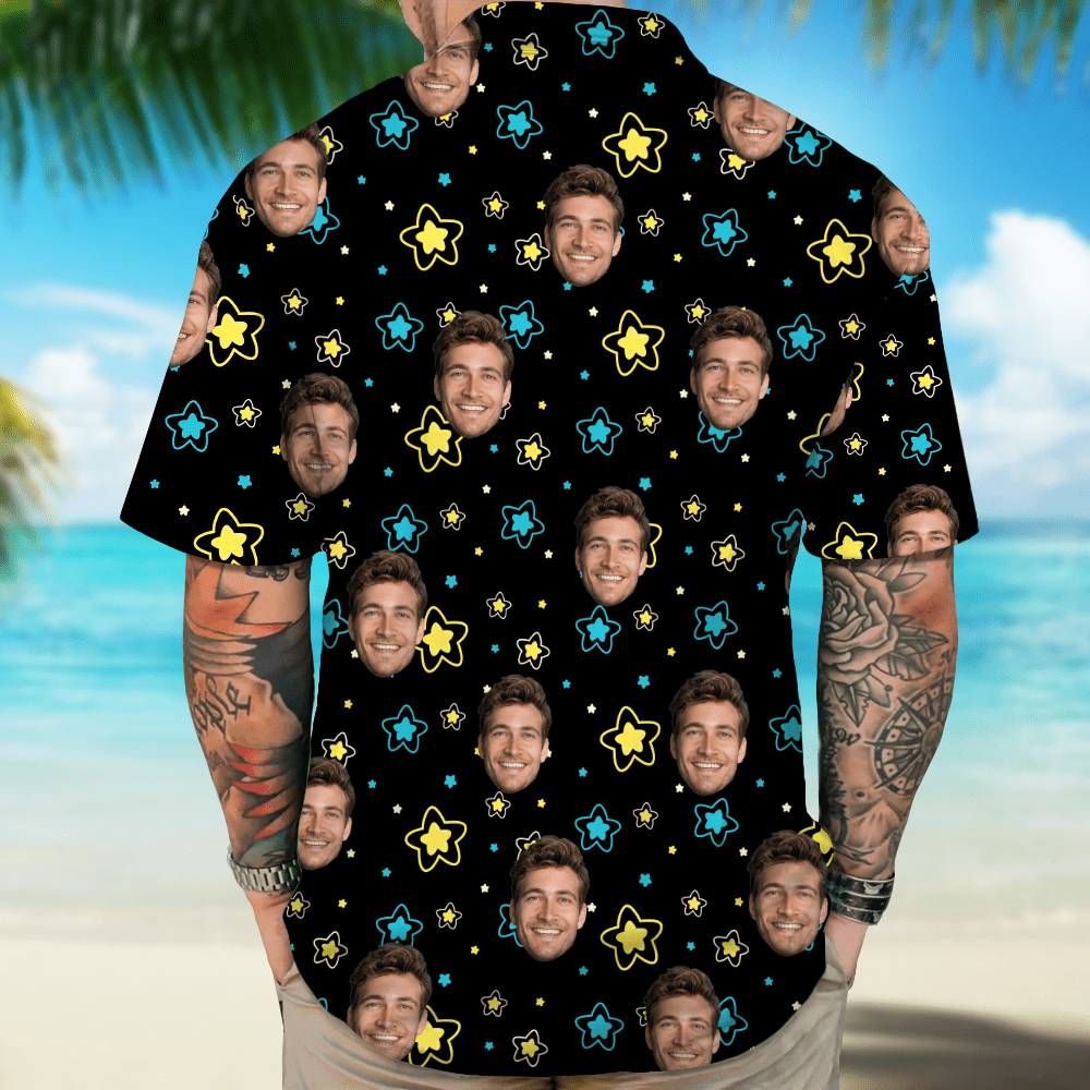 GeckoCustom Custom Couple Face Hawaii Shirt Personalized Couple Photo Gifts Valentines Gift HA75 895056