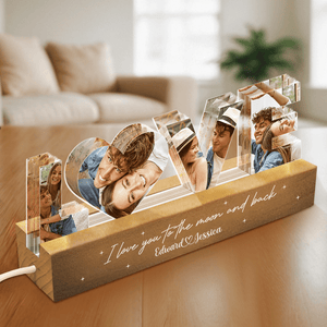 GeckoCustom Custom Couple Photo Collage I Love You Couple LED Night Light HA75 891790