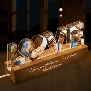 GeckoCustom Custom Couple Photo Collage I Love You Couple LED Night Light HA75 891790