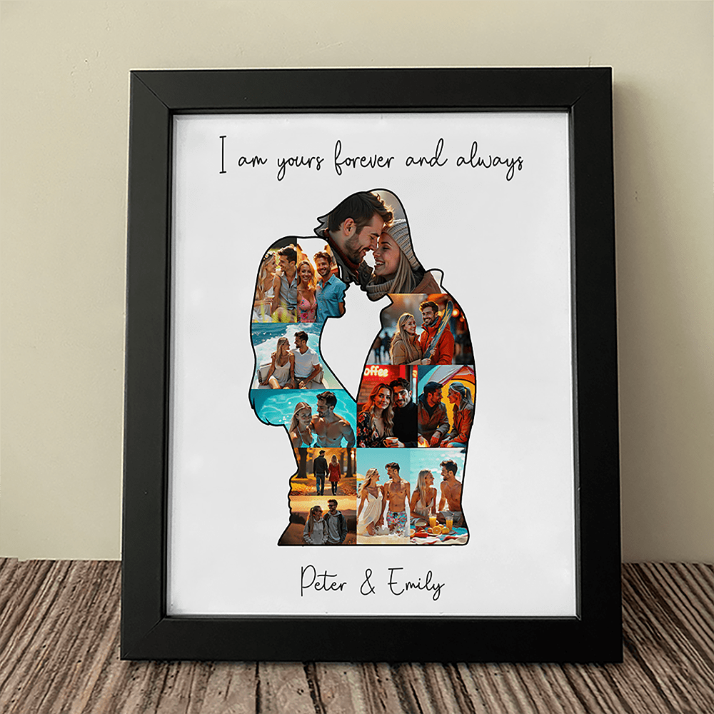 GeckoCustom Custom Couple Photo Collage Picture Frame – Perfect Valentine’s Gift LM32 893061 Picture Frame / 8"x10"
