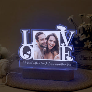 GeckoCustom Custom Couple Photo I Can't Let You Go Acrylic Plaque LED Night Light LM32 893067 Acrylic / 7.9"x4.5"