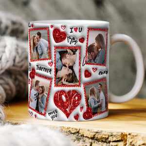 GeckoCustom Custom Couple Photo I Love You 3D Inflated Mug Valentine Gift HA75 891780