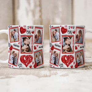 GeckoCustom Custom Couple Photo I Love You 3D Inflated Mug Valentine Gift HA75 891780