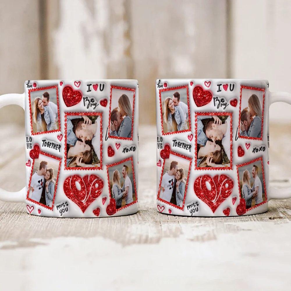 GeckoCustom Custom Couple Photo I Love You 3D Inflated Mug Valentine Gift HA75 891780