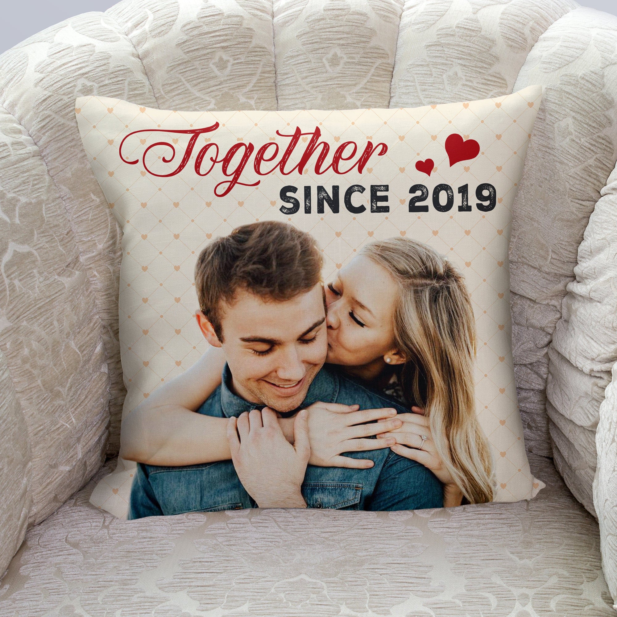 GeckoCustom Custom Couple Photo Together Since For Valentine's Day Pillow N304 890016