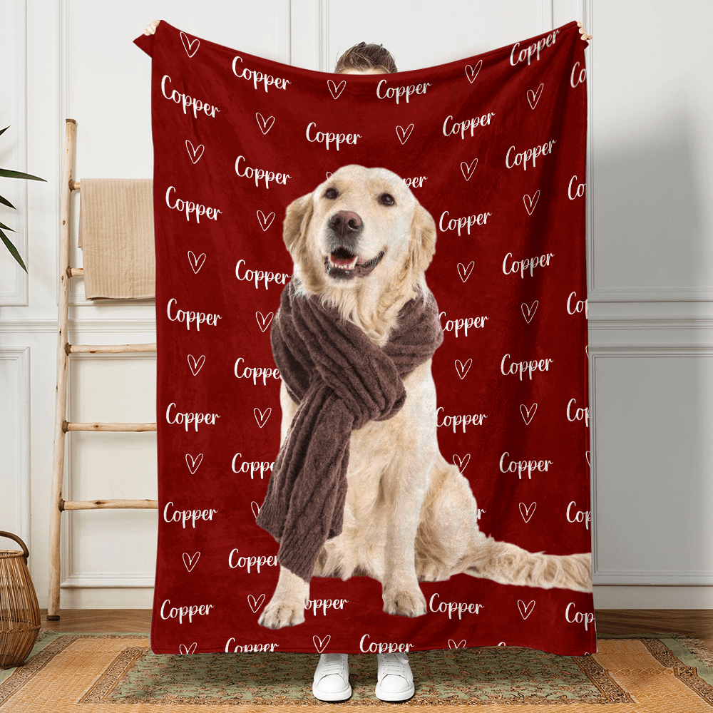 GeckoCustom Custom Dog Cat Photo Colorful Lovely Lettering Pet Blanket N304 889926