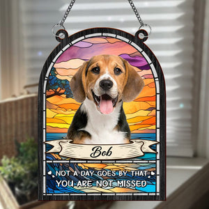 GeckoCustom Custom Dog Cat Photo Not A Day Goes By That You Are Not Missed Suncatcher Ornament HO82 891196