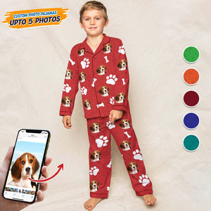 GeckoCustom Custom Dog Cat Photo With Accessories Pattern Pajamas NA29 888711 For Kid / Combo Shirt And Pants (Favorite) / 3XS