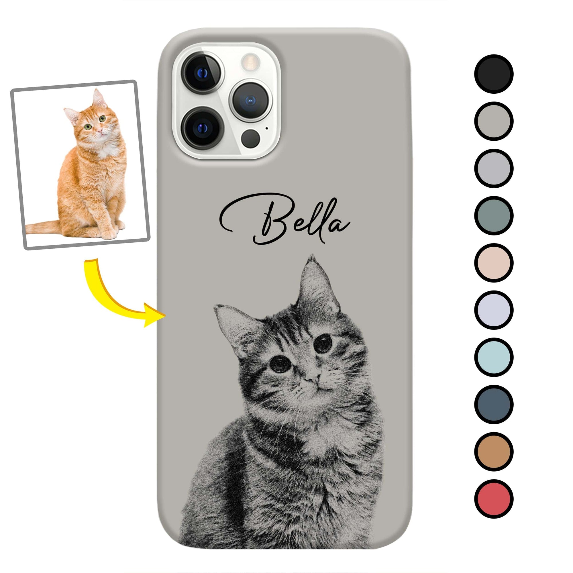 GeckoCustom Custom Dog Cat Photo With Pencil Drawing Effect Vintage Style Phone Case For Dog Cat Lovers Gift HO82 893436