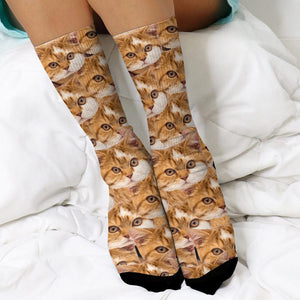 GeckoCustom Custom Dog Cat Portrait Photo Sock N304 890225