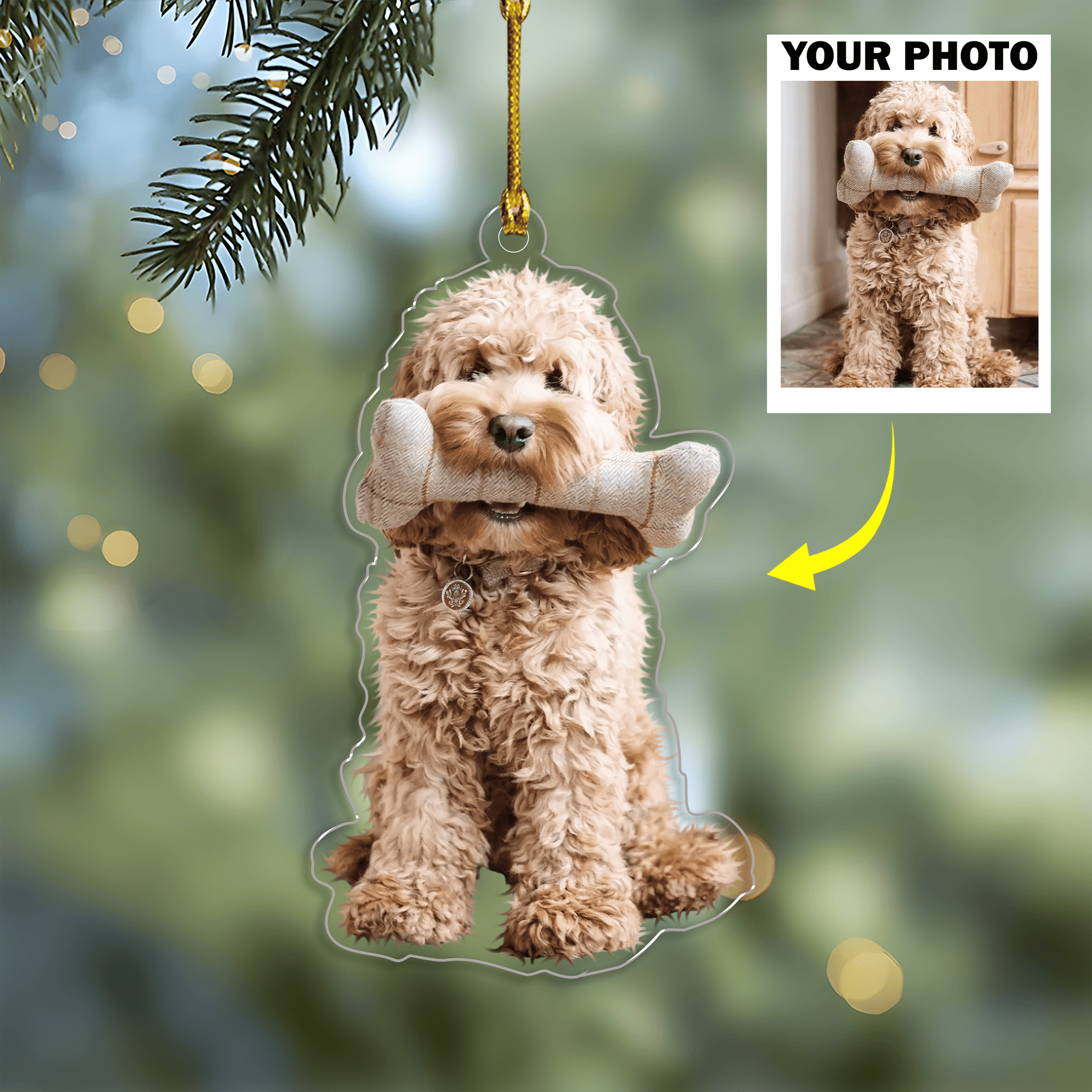 GeckoCustom Custom Dog Photo Acrylic Ornament DM01 891361