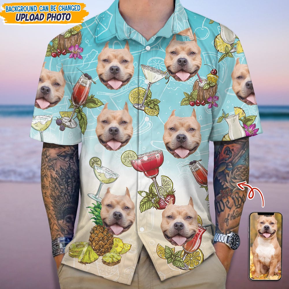 GeckoCustom Custom Dog Photo And Cocktail Glasses Hawaii Shirt N304 889373