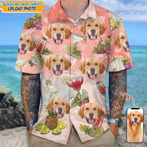 GeckoCustom Custom Dog Photo And Cocktail Glasses Hawaii Shirt N304 889373