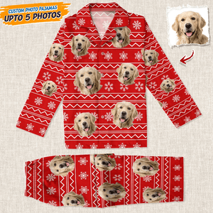 GeckoCustom Custom Dog Photo Christmas Pajamas TA29 888664