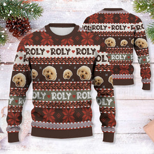 GeckoCustom Custom Dog Photo Colorful Christmas Sweater TA29 889981