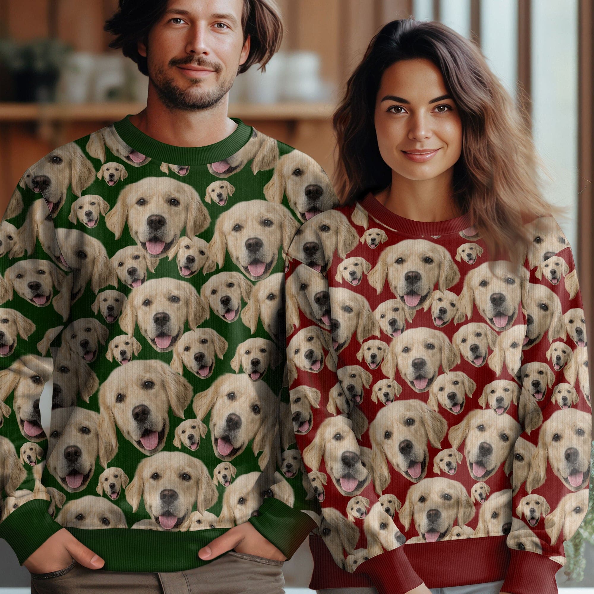 GeckoCustom Custom Dog Photo Family Ugly Sweater For Dog Lovers N304 HA75 891500